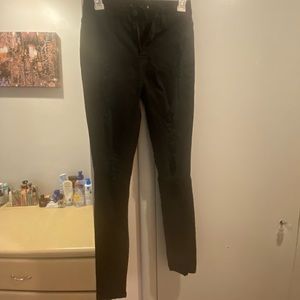 Fashion nova black distressed skinny jeans